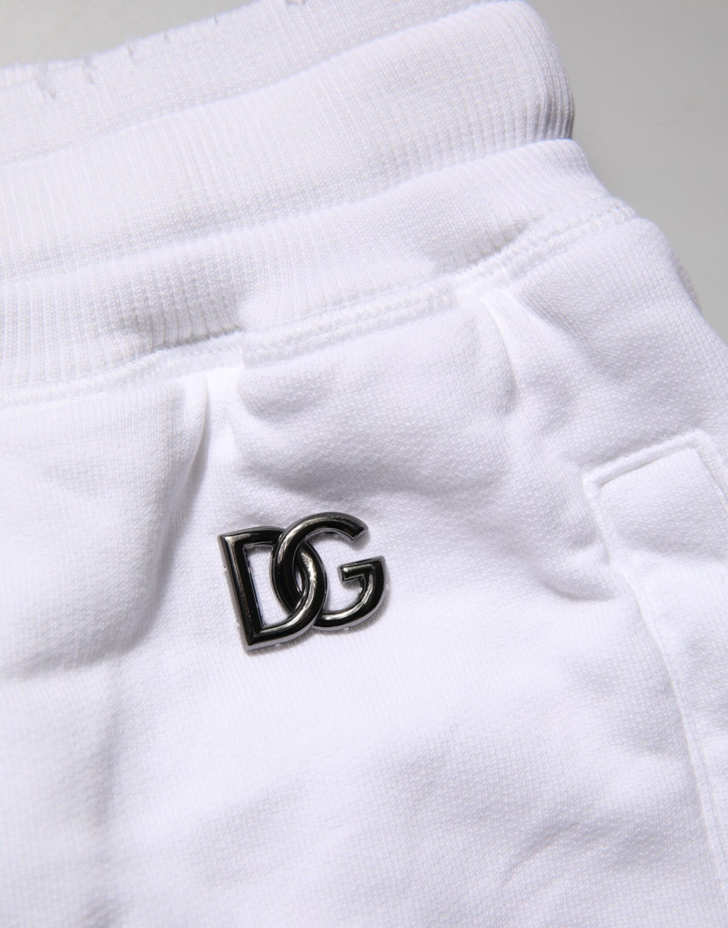 Dolce & Gabbana White Ripped Mid Waist Casual Bermuda Short