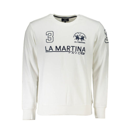 La Martina White Cotton Sweater