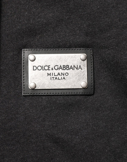 Dolce & Gabbana Black Logo FullZip Hooded Sweatshirt Sweater