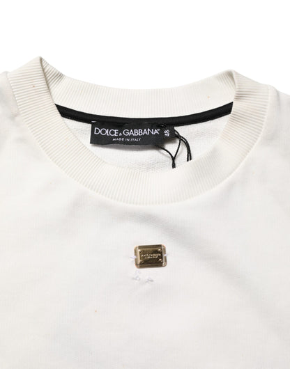 Dolce & Gabbana White DG Logo Crew Neck Sweatshirt Sweater