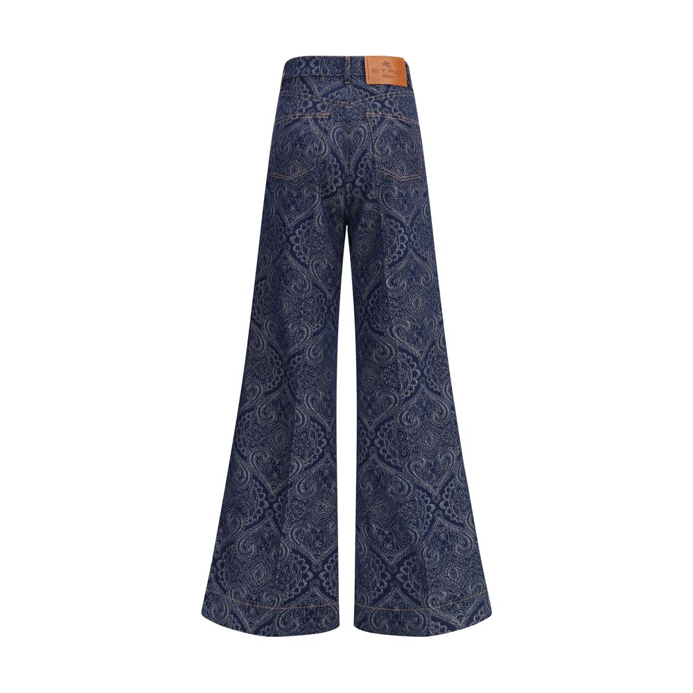 Etro Jacquard-patterned flare Jeans