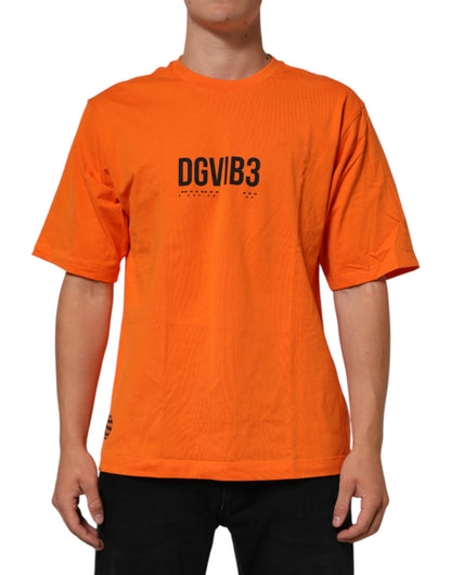 Dolce &amp; Gabbana Orange DGVIB3 Rundhals-T-Shirt mit kurzen Ärmeln