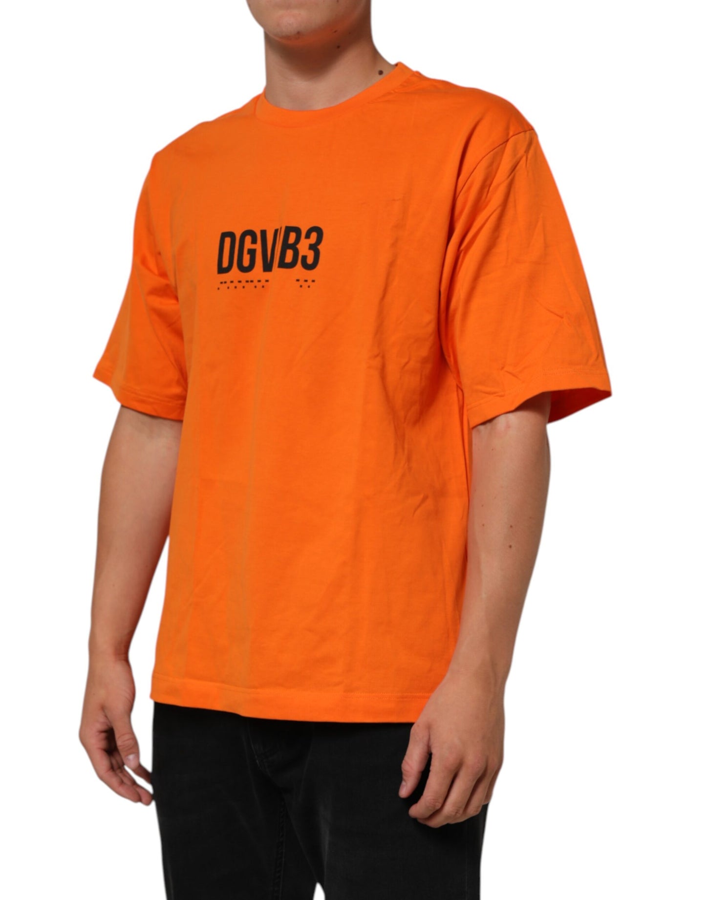 Dolce &amp; Gabbana Orange DGVIB3 Rundhals-T-Shirt mit kurzen Ärmeln