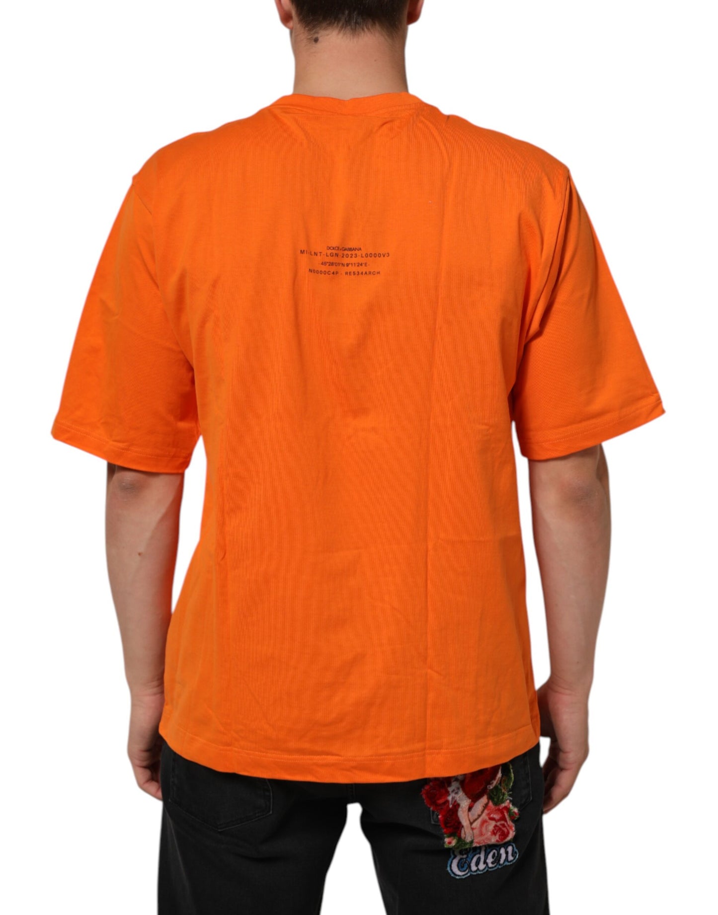 Dolce &amp; Gabbana Orange DGVIB3 Rundhals-T-Shirt mit kurzen Ärmeln