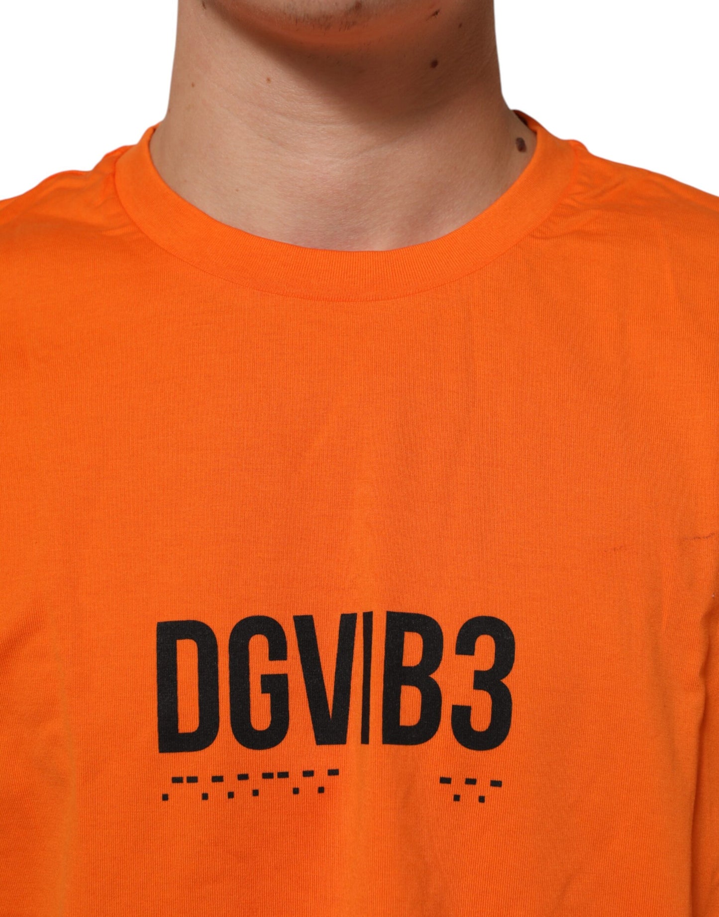 Dolce &amp; Gabbana Orange DGVIB3 Rundhals-T-Shirt mit kurzen Ärmeln