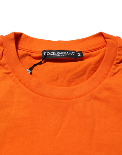 Dolce &amp; Gabbana Orange DGVIB3 Rundhals-T-Shirt mit kurzen Ärmeln