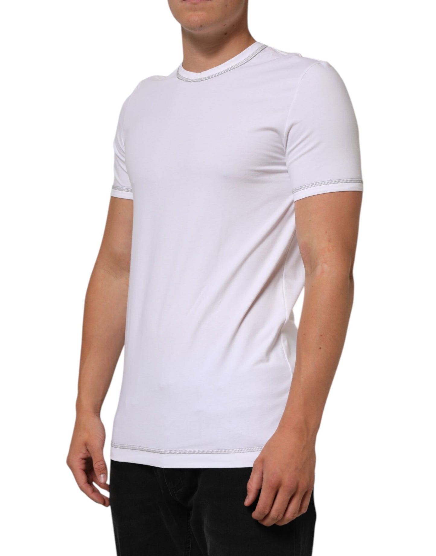Dolce & Gabbana White Cotton Round Neck Men Underwear T-shirt
