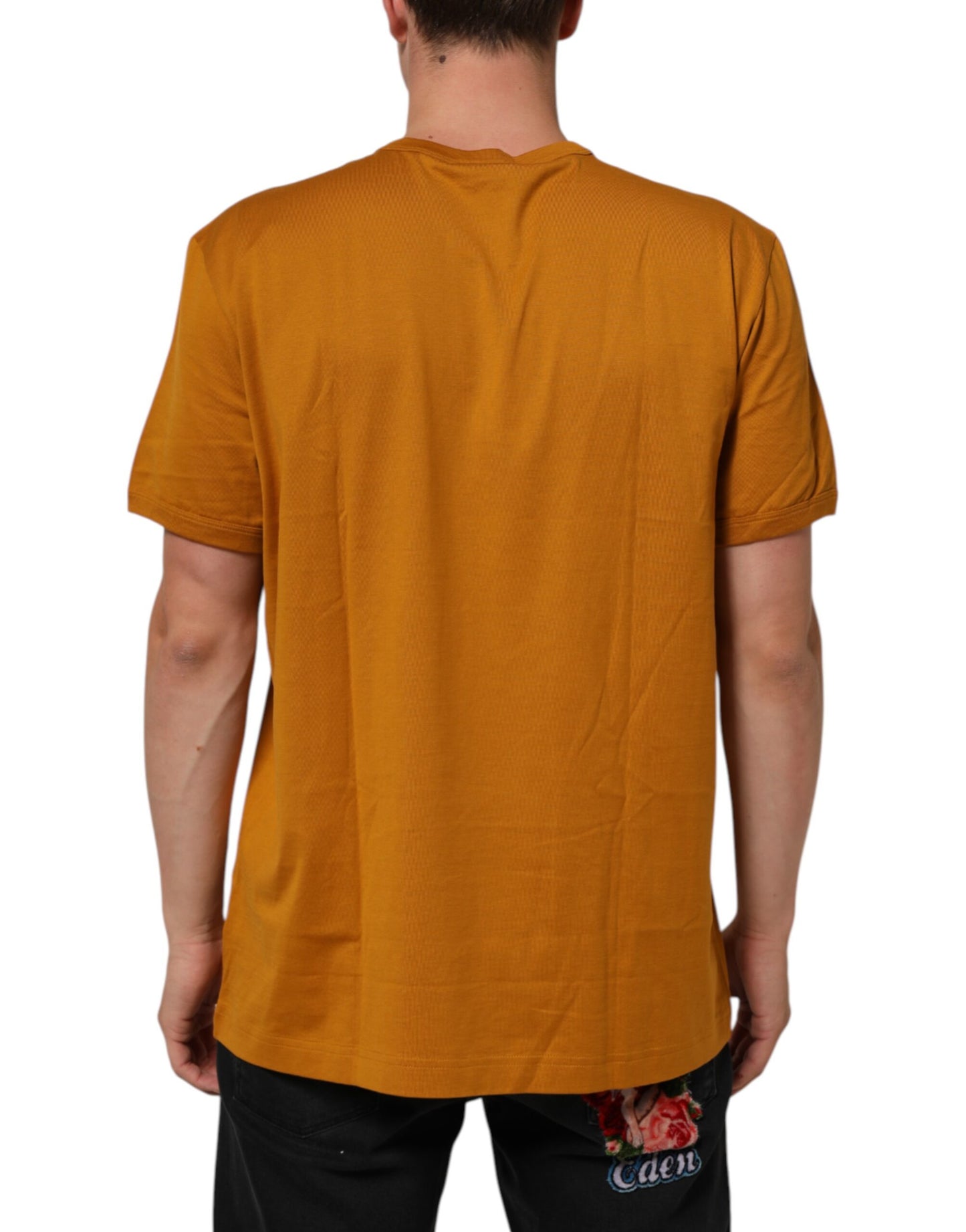 Dolce & Gabbana Golden Brown Crew Neck Short Sleeve T-shirt