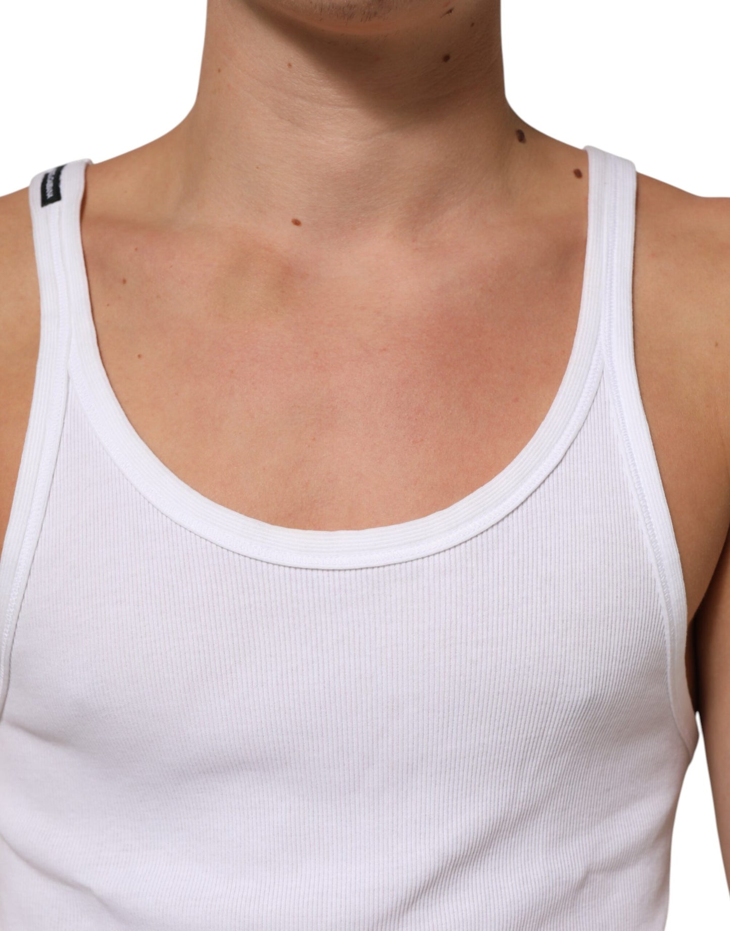 Dolce & Gabbana White Sleeveless Round Neck Tank Top T-shirt