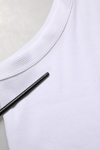 Dolce & Gabbana White Sleeveless Round Neck Tank T-shirt