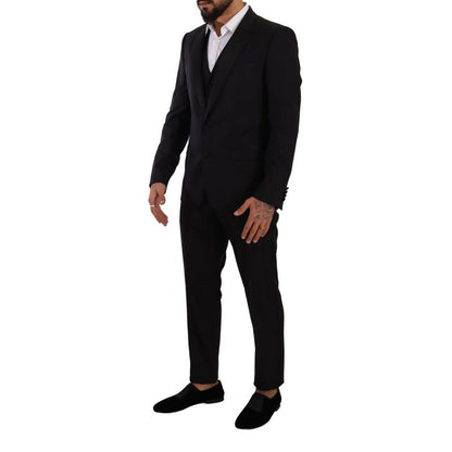 Dolce & Gabbana Black Wool Suit