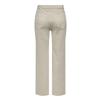 Only Beige Cotton Relaxed Fit Jean