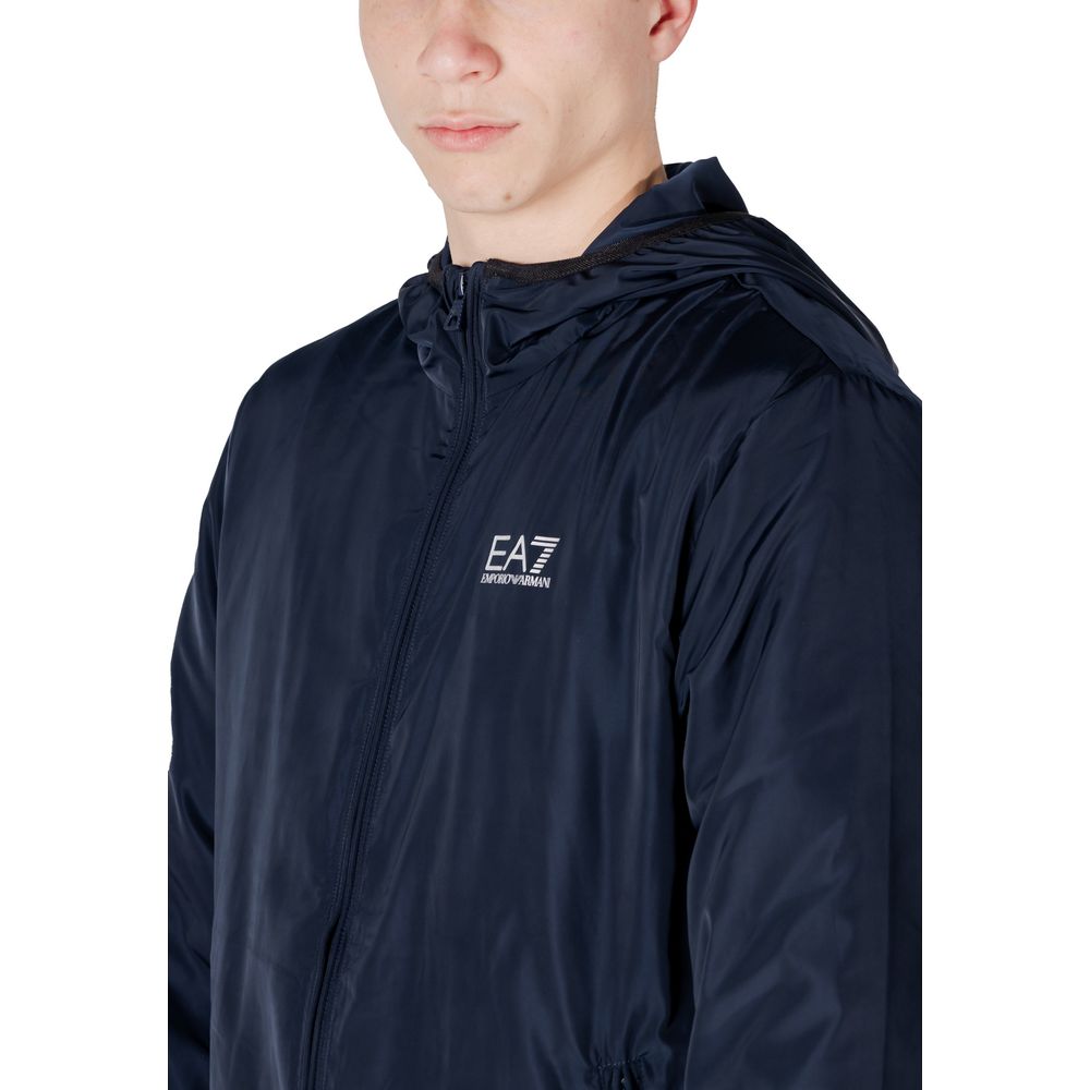 EA7 Emporio Armani Blue Polyester Jackets & Coat