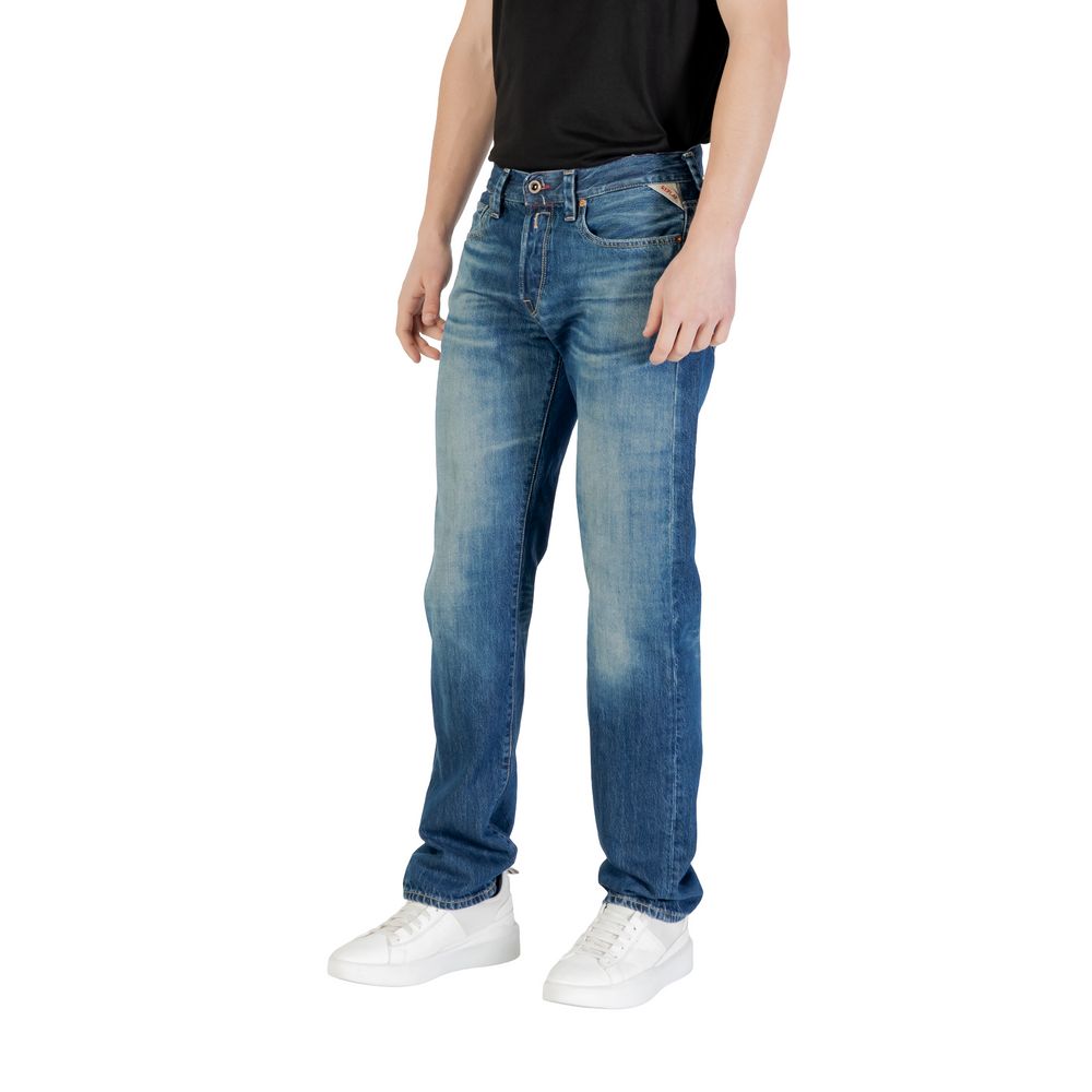 Replay Blue Cotton Relaxed Fit Jean