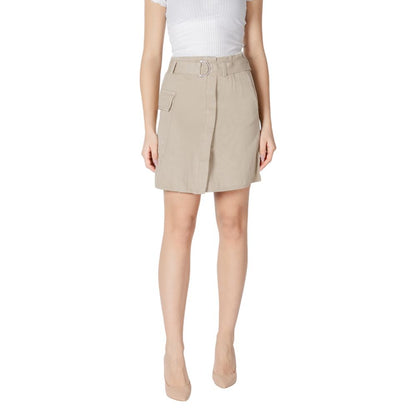 Vila Clothes Beige Cotton Mini