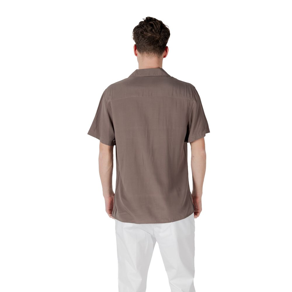 Gianni Lupo Brown Viscose Shortsleeve