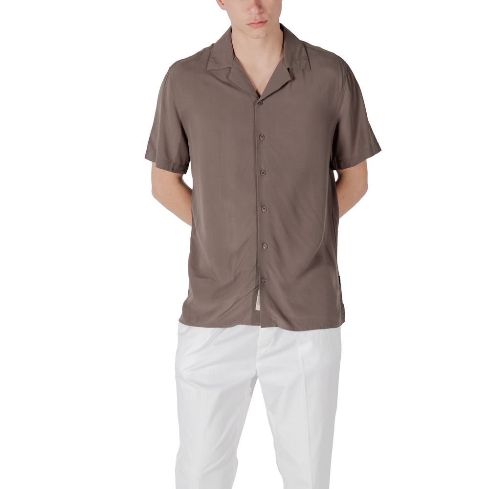 Gianni Lupo Brown Viscose Shortsleeve