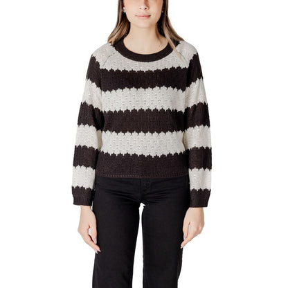 Jacqueline De Yong Black And White Marabou Sweater