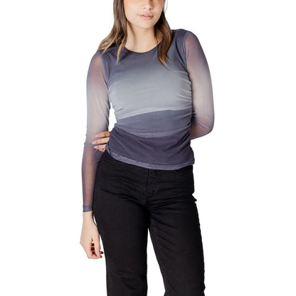 ICHI Gray Polyester Long Sleeve