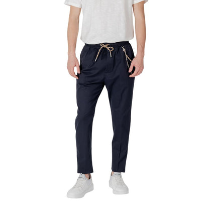 Gianni Lupo Blue Cotton Pant