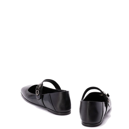 Valentino Garavani Leather Locker Ballerina Flats