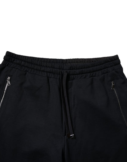Dolce & Gabbana Black Cotton Jogger Jogging Men Trouser Pants