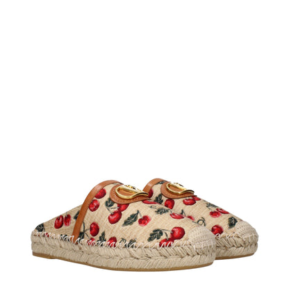 Valentino Garavani Beige Raffia Slippers Sandals