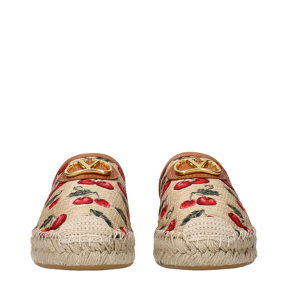 Valentino Garavani Beige Raffia Slippers Sandals
