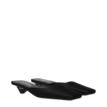 Prada Black Satin Flat Sandals