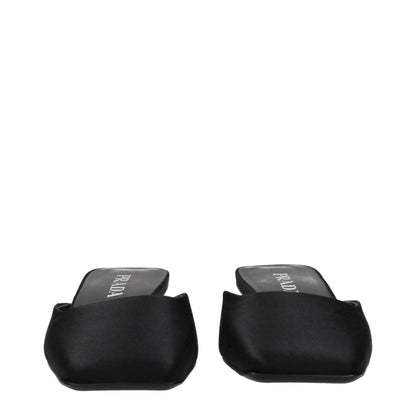 Prada Black Satin Flat Sandals