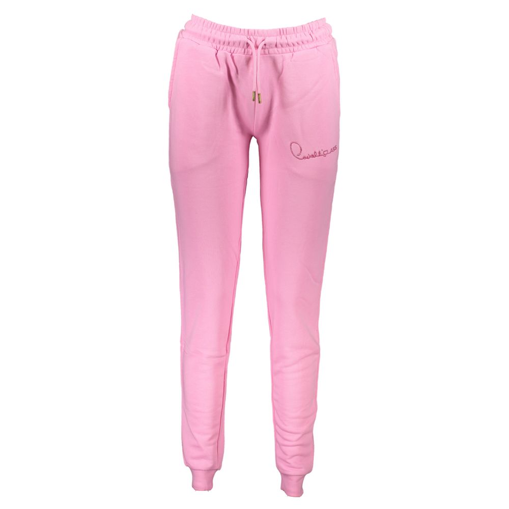 Cavalli Class Pink Cotton Pant