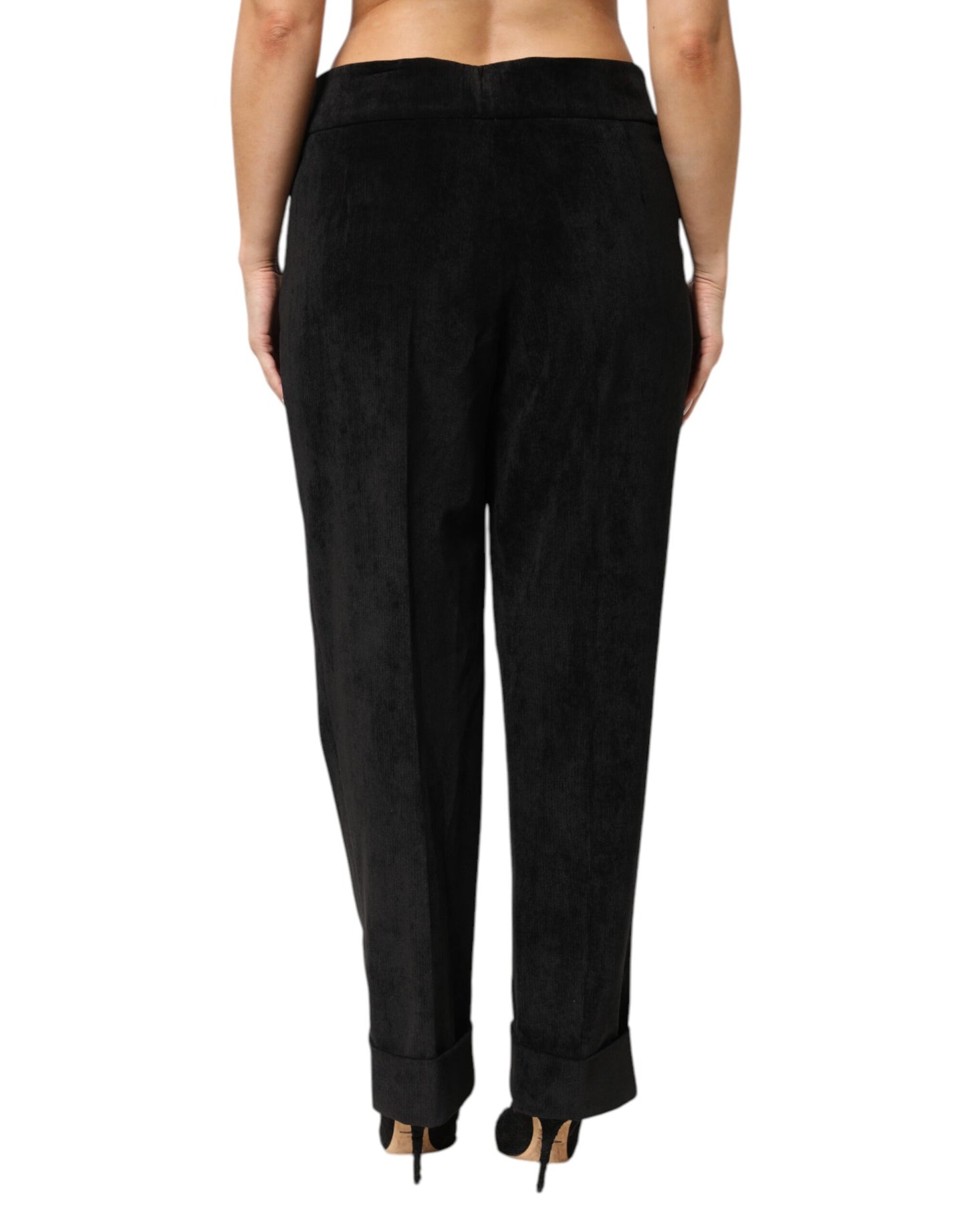 BENCIVENGA Black High Waist Straight Dress Trouser Pants