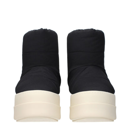 Rick Owens Black Fabric Ankle Boots