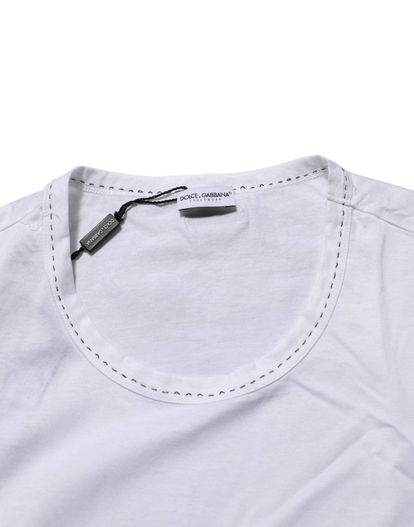 Dolce & Gabbana White Cotton Crew Neck Underwear Tee T-shirt