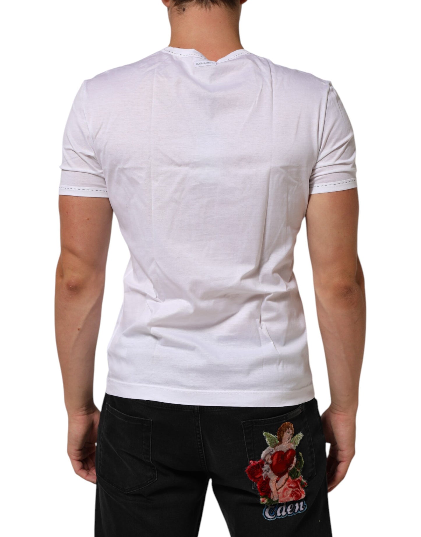 Dolce &amp; Gabbana Weißes Baumwoll-Unterwäsche-T-Shirt mit Rundhalsausschnitt
