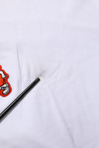 Dolce & Gabbana White Cotton DG Love Patch Crew Neck T-shirt