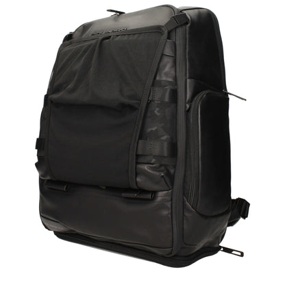 Piquadro Black Leather Backpacks