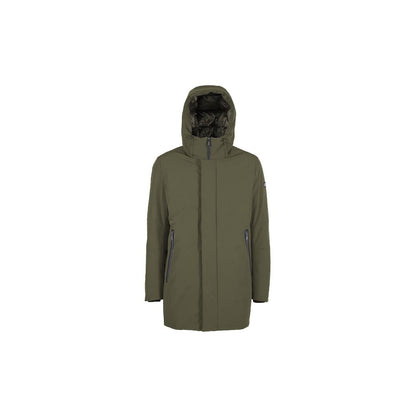 Yes Zee Green Nylon Jackets & Coat