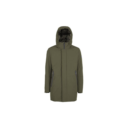 Yes Zee Green Nylon Jackets & Coat