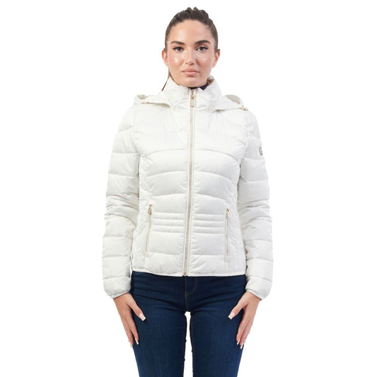 Yes Zee White Polyester Jackets & Coat