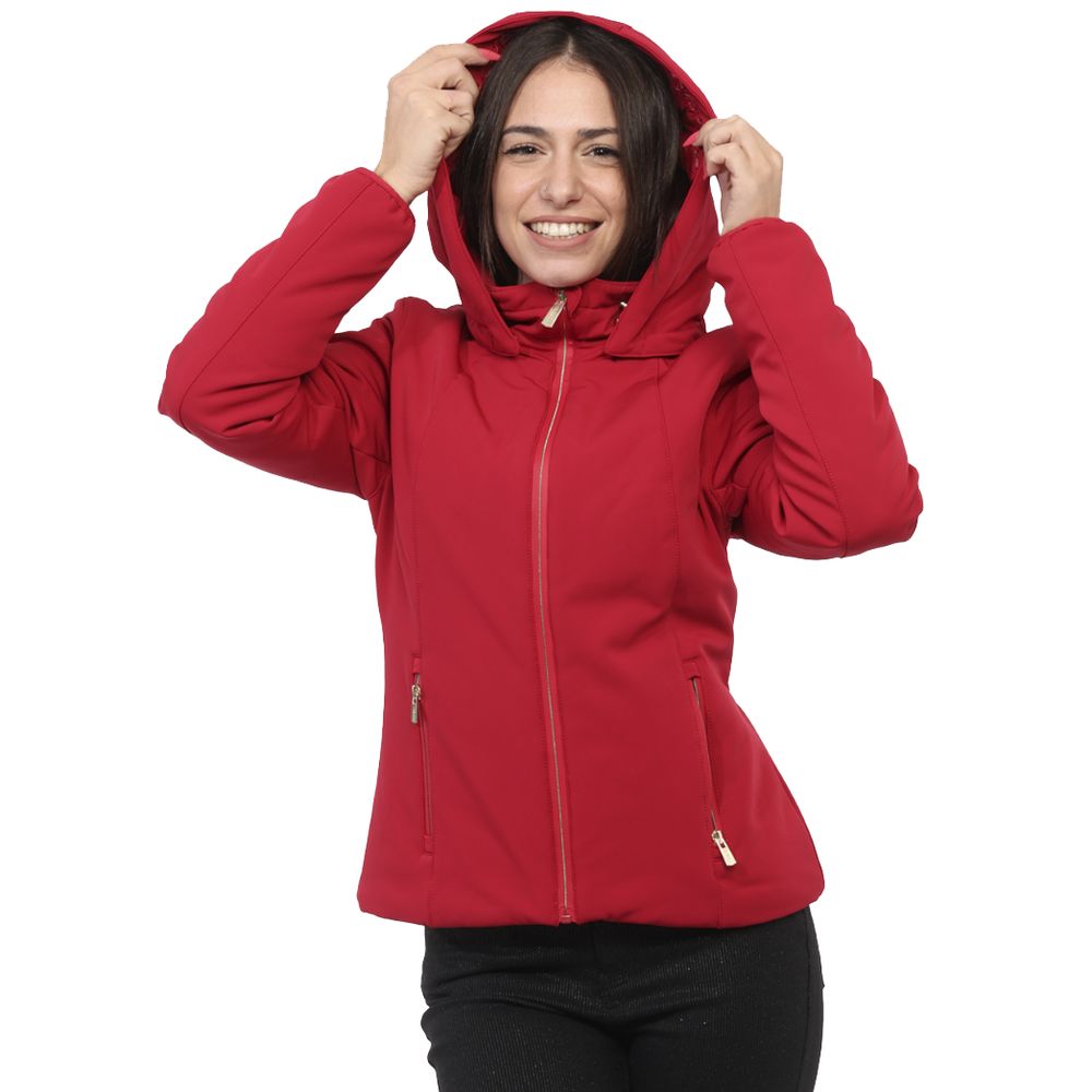 Yes Zee Red Nylon Jackets & Coat