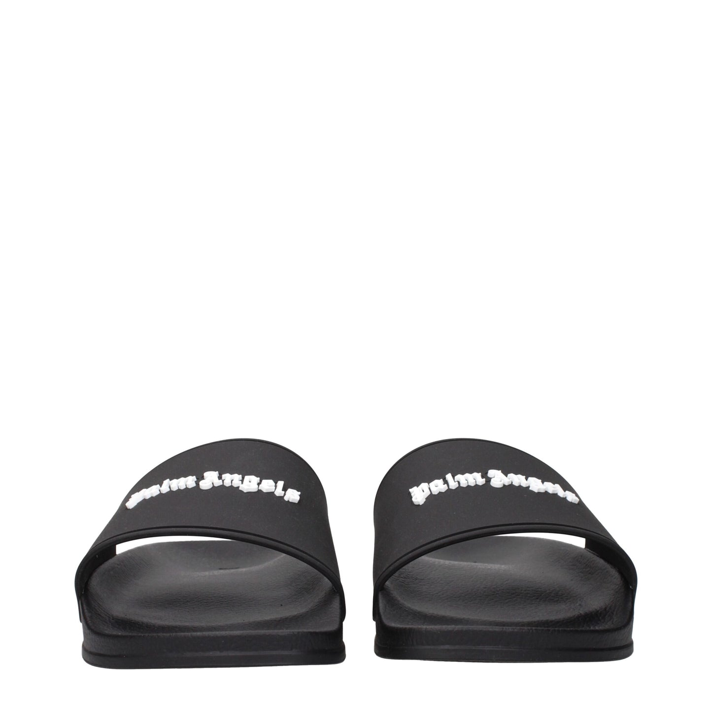Palm Angels Black Cotton Slippers Sandals