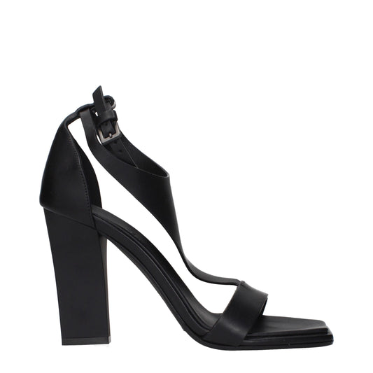 Max Mara Black Leather Stiletto Heels Sandals