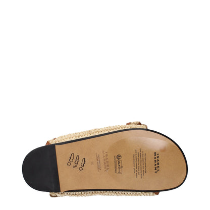 Isabel Marant Beige Raffia Slippers Sandals