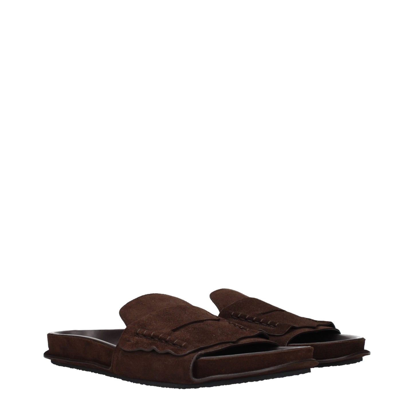 Jacquemus Brown Leather Slippers Sandals