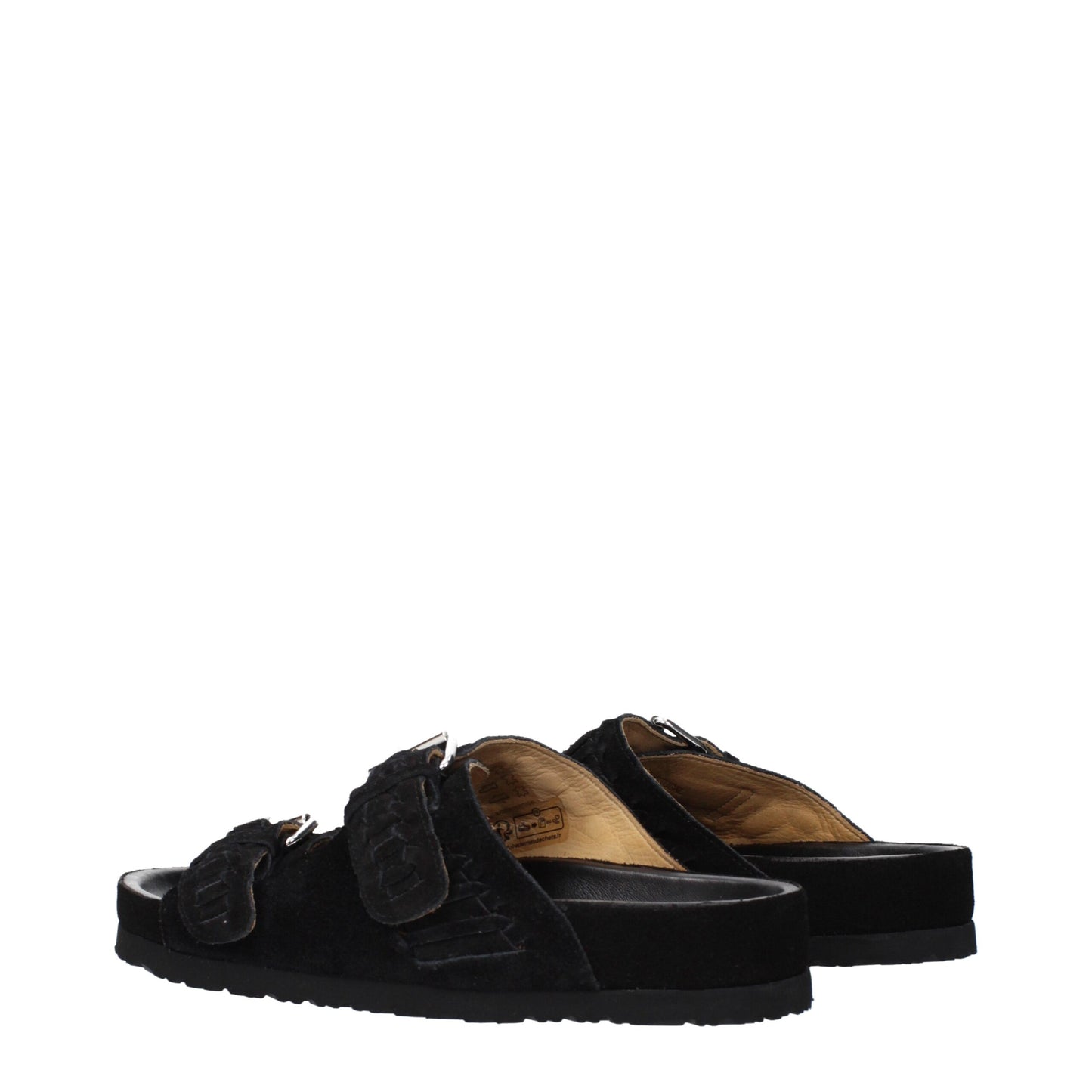 Isabel Marant Black Leather Slippers Sandals