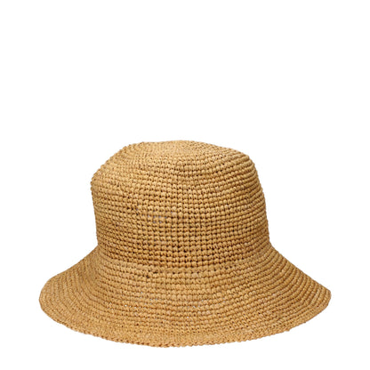 Max Mara Beige Raffia Bucket Hats