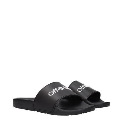 Off-White Black Cotton Slippers Sandals
