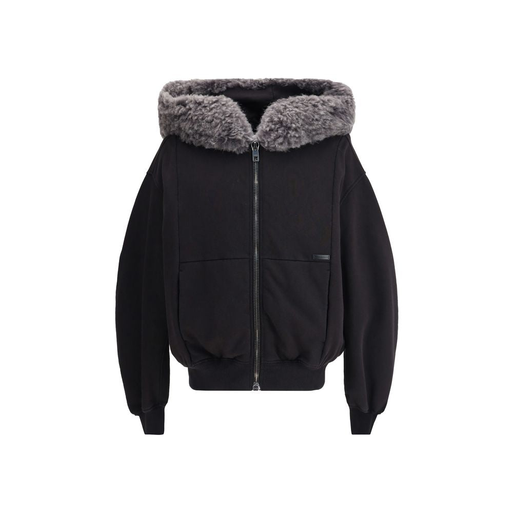 Dolce & Gabbana Hooded Sweatshirt with wide fur-trimmed hood