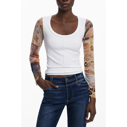 Desigual White Polyester Sweater